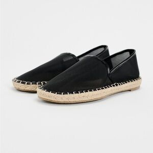 New ZARA Mesh Espadrilles With Jute Soles
